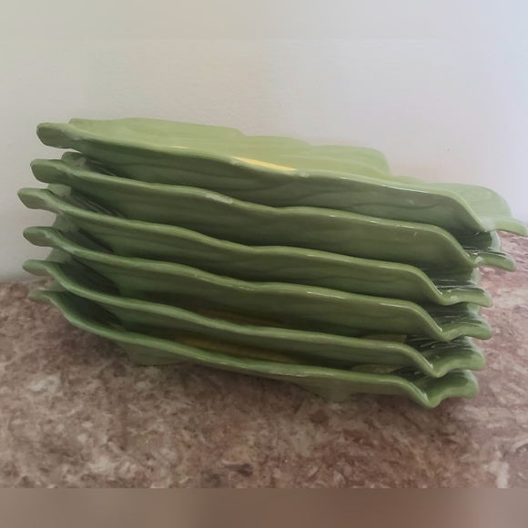 Vintage Ceramic Corn On Cob Plate Set of 6 Serving Platter - Picture 5 of 8